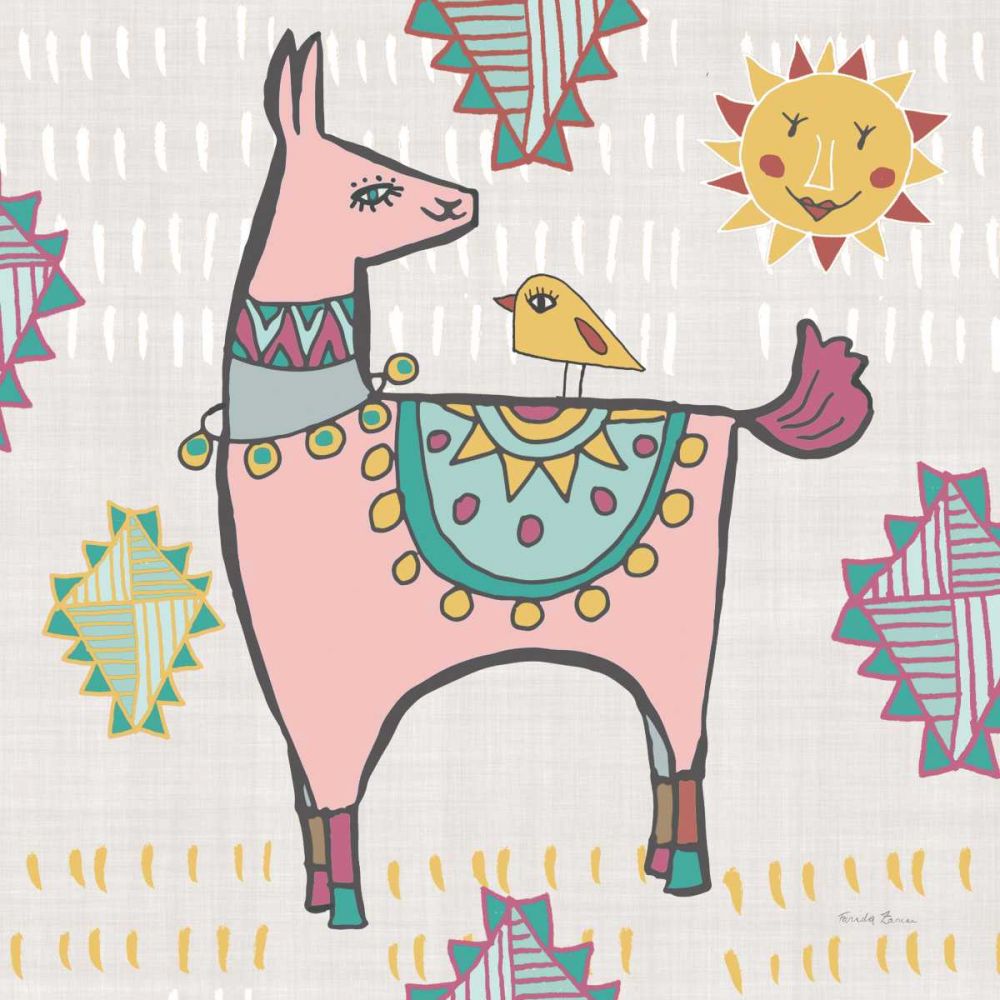 Playful Llamas III art print by Farida Zaman for $57.95 CAD