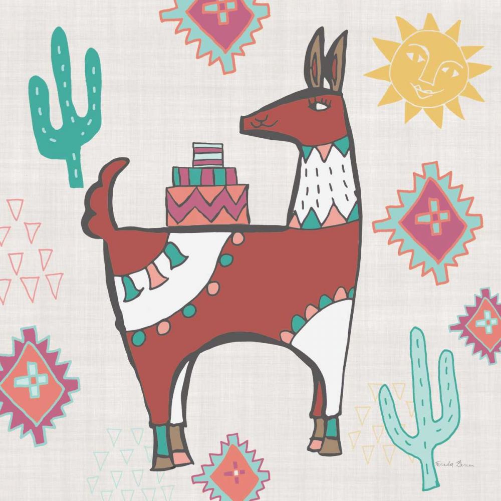 Playful Llamas IV art print by Farida Zaman for $57.95 CAD