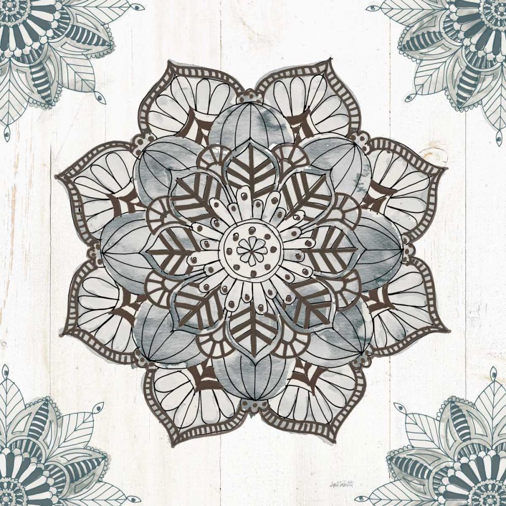 Mandala Morning V Blue and Gray v2 art print by Anne Tavoletti for $57.95 CAD