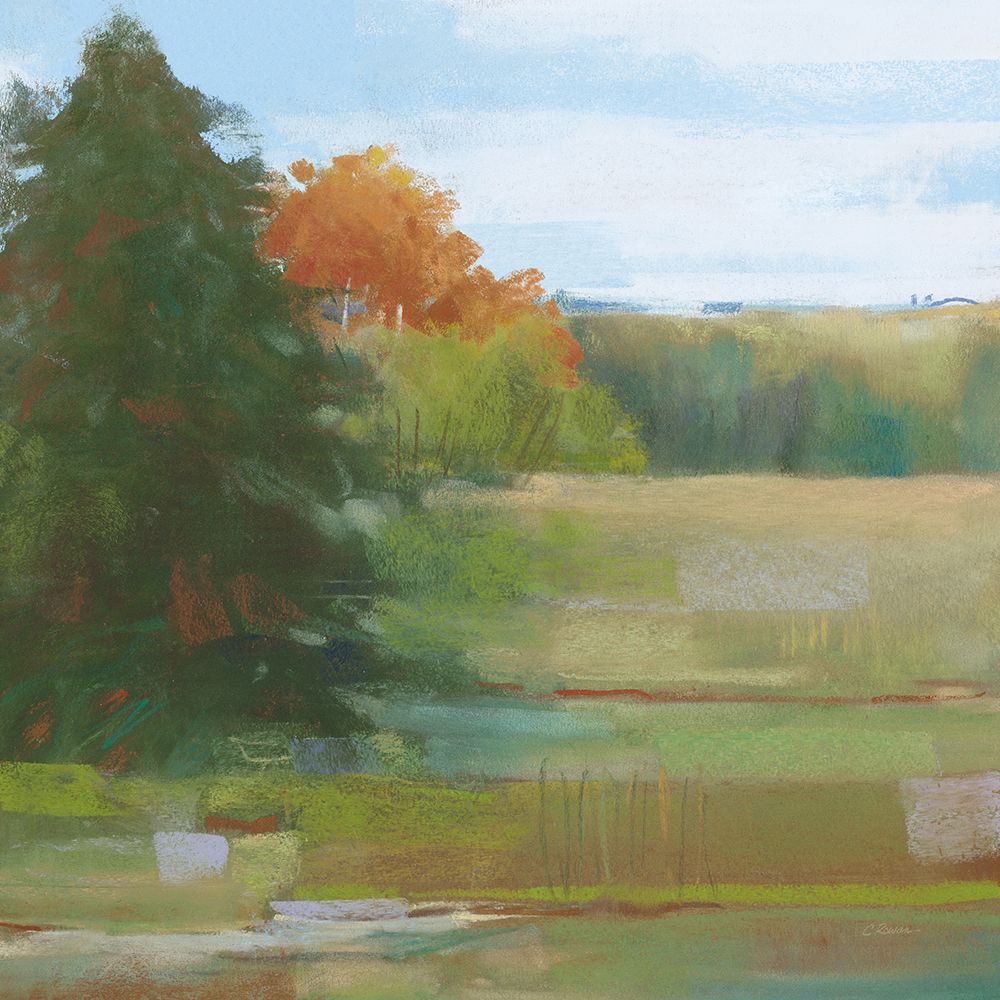Abstract Field I Bright Blue Sky art print by Carol Rowan for $57.95 CAD