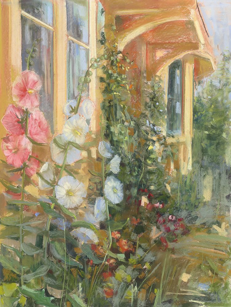 Summer Hollyhocks art print by Carol Rowan for $57.95 CAD