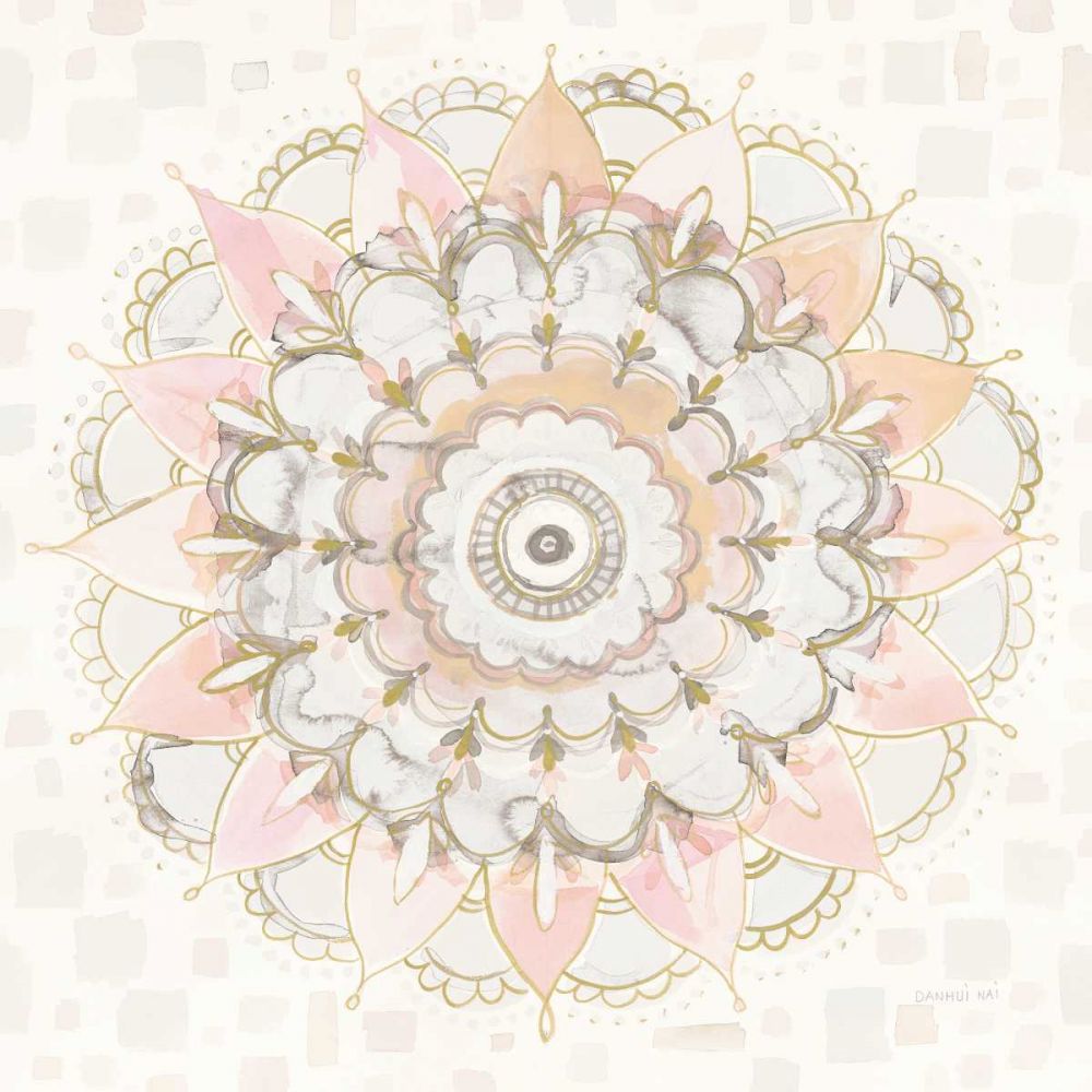 Modern Mandala Square Champagne art print by Danhui Nai for $57.95 CAD