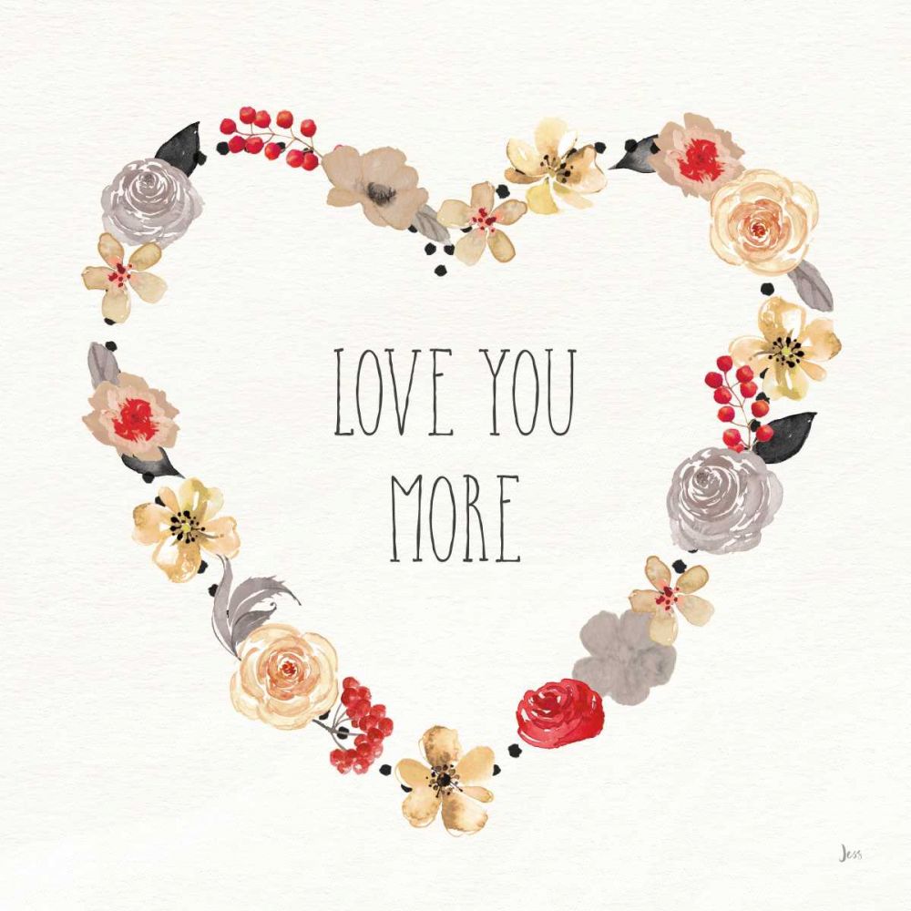 Love You More I Neutral art print by Jess Aiken for $57.95 CAD