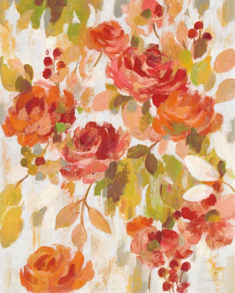 Red and Orange Brocade II art print by Silvia Vassileva for $57.95 CAD