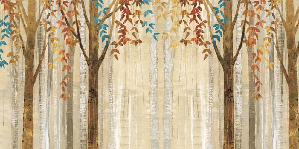 Down to the Woods Autumn Teal Crop art print by Avery Tillmon for $57.95 CAD