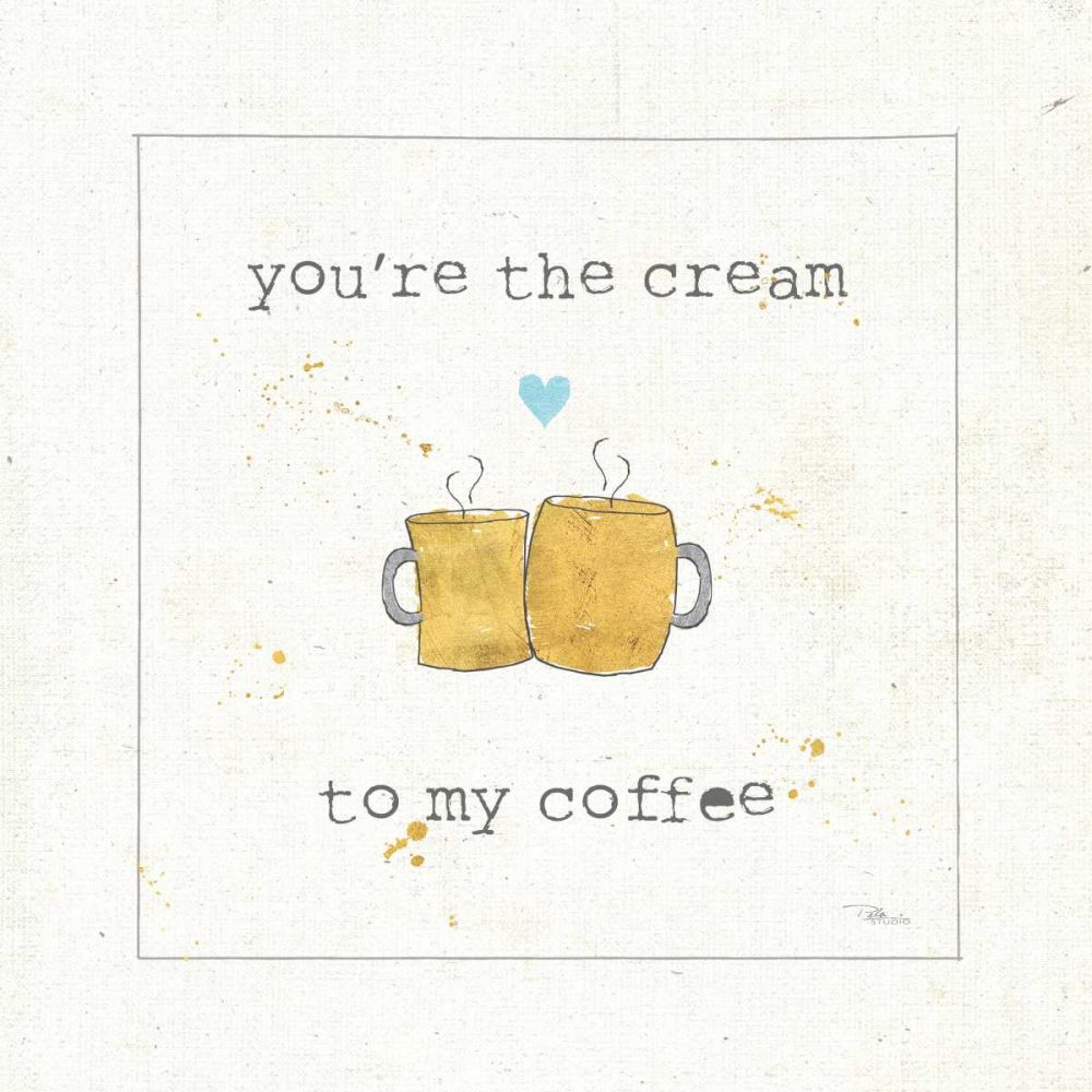 Coffee Cuties II Turquoise Heart v2 art print by Pela Studio for $57.95 CAD
