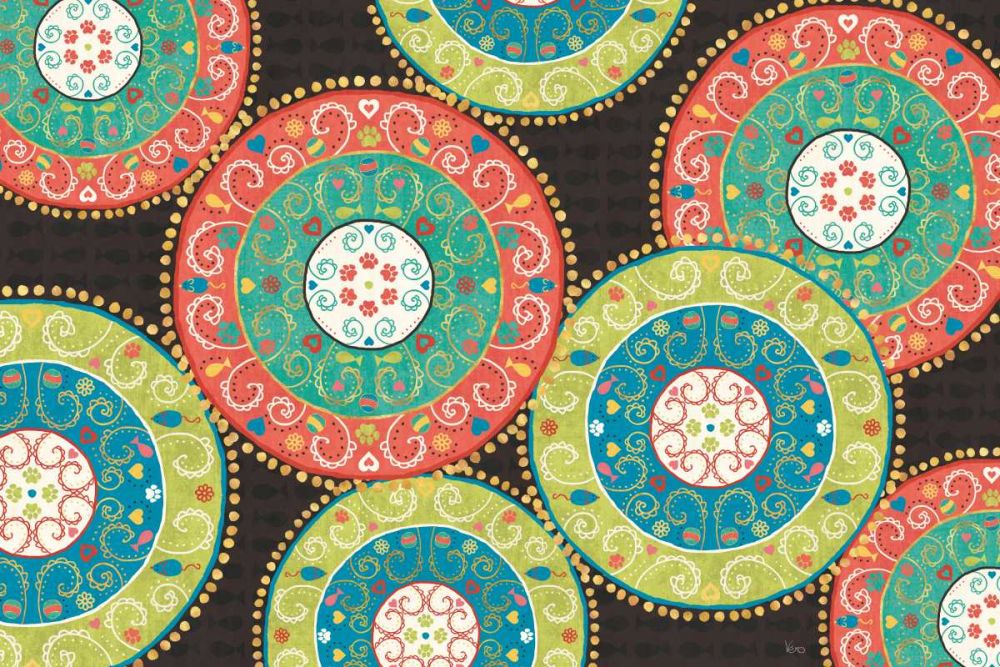Otomi Cats VI Dark art print by Veronique Charron for $57.95 CAD