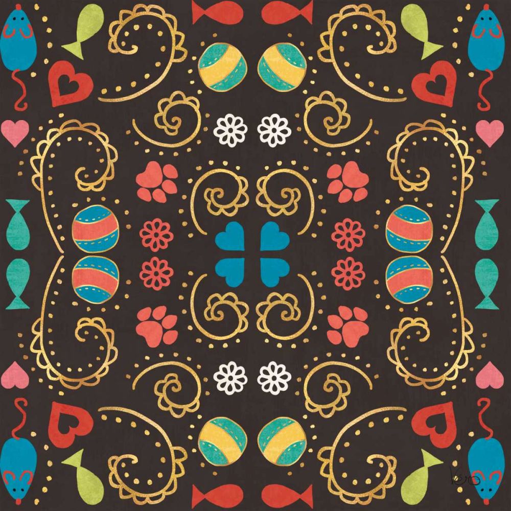 Otomi Cats Step 01B art print by Veronique Charron for $57.95 CAD