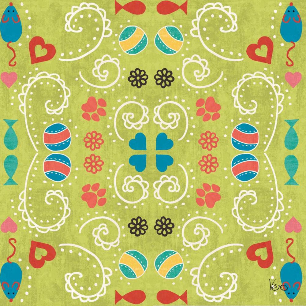 Otomi Cats Step 01D art print by Veronique Charron for $57.95 CAD
