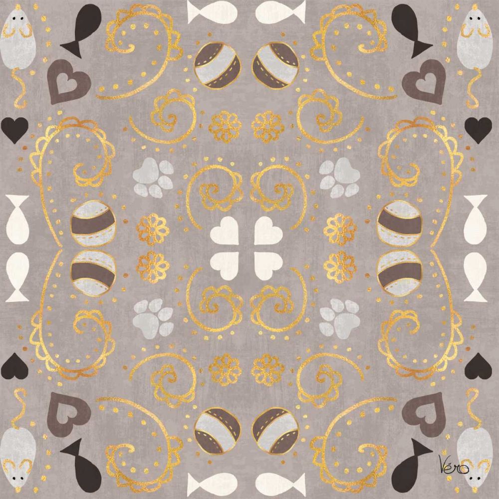Otomi Cats Step 01C Neutral art print by Veronique Charron for $57.95 CAD