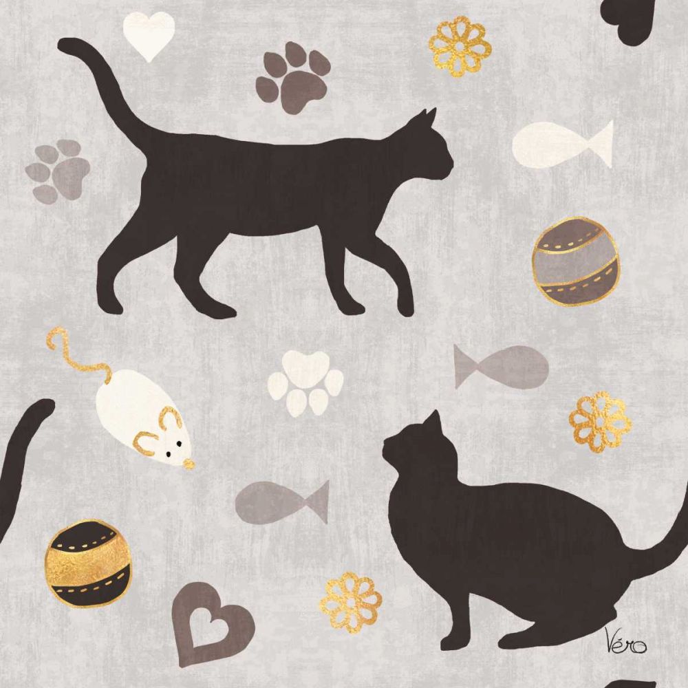 Otomi Cats Step 04C Neutral art print by Veronique Charron for $57.95 CAD