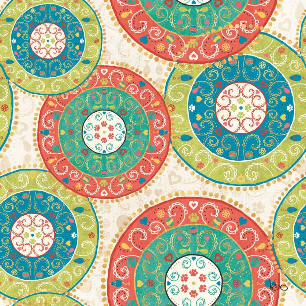 Otomi Cats Step 06A art print by Veronique Charron for $57.95 CAD