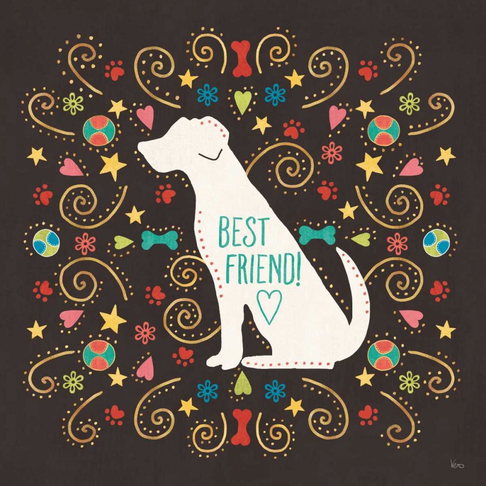Otomi Dogs III Dark art print by Veronique Charron for $57.95 CAD