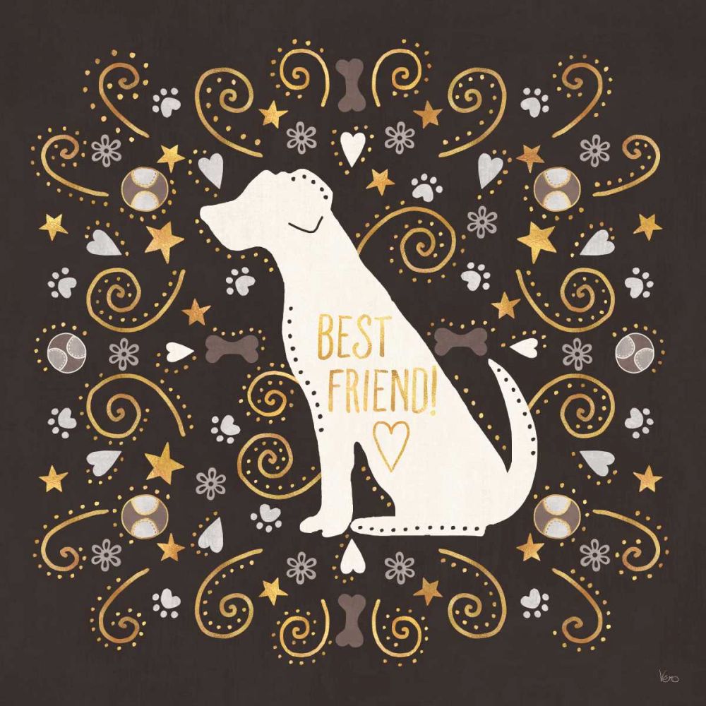 Otomi Dogs III Dark Neutral art print by Veronique Charron for $57.95 CAD