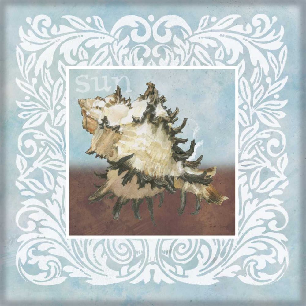 Sandy Shells Blue Spikey art print by Beth Grove for $57.95 CAD