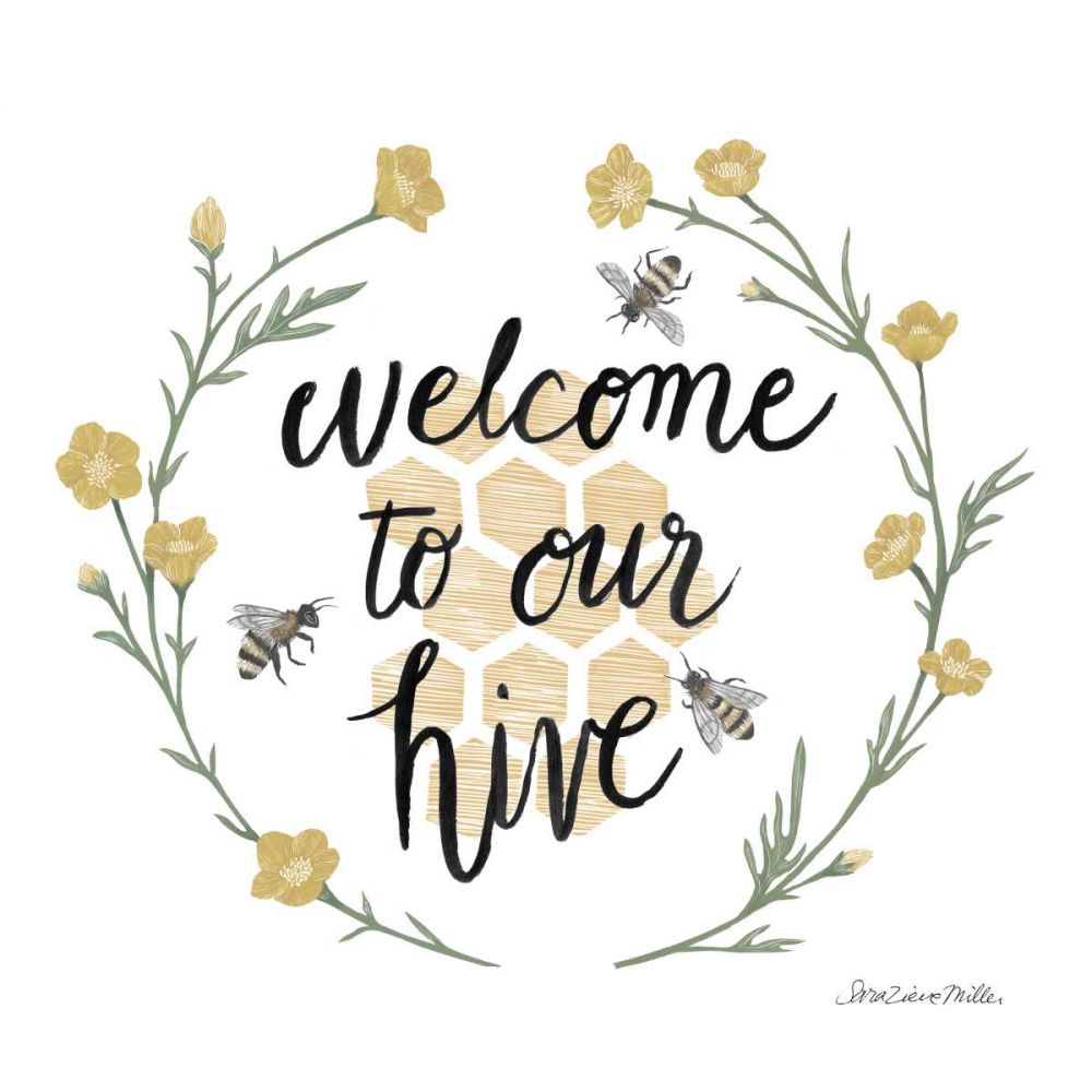 Happy to Bee Home III Welcome art print by Sara Zieve Miller for $57.95 CAD