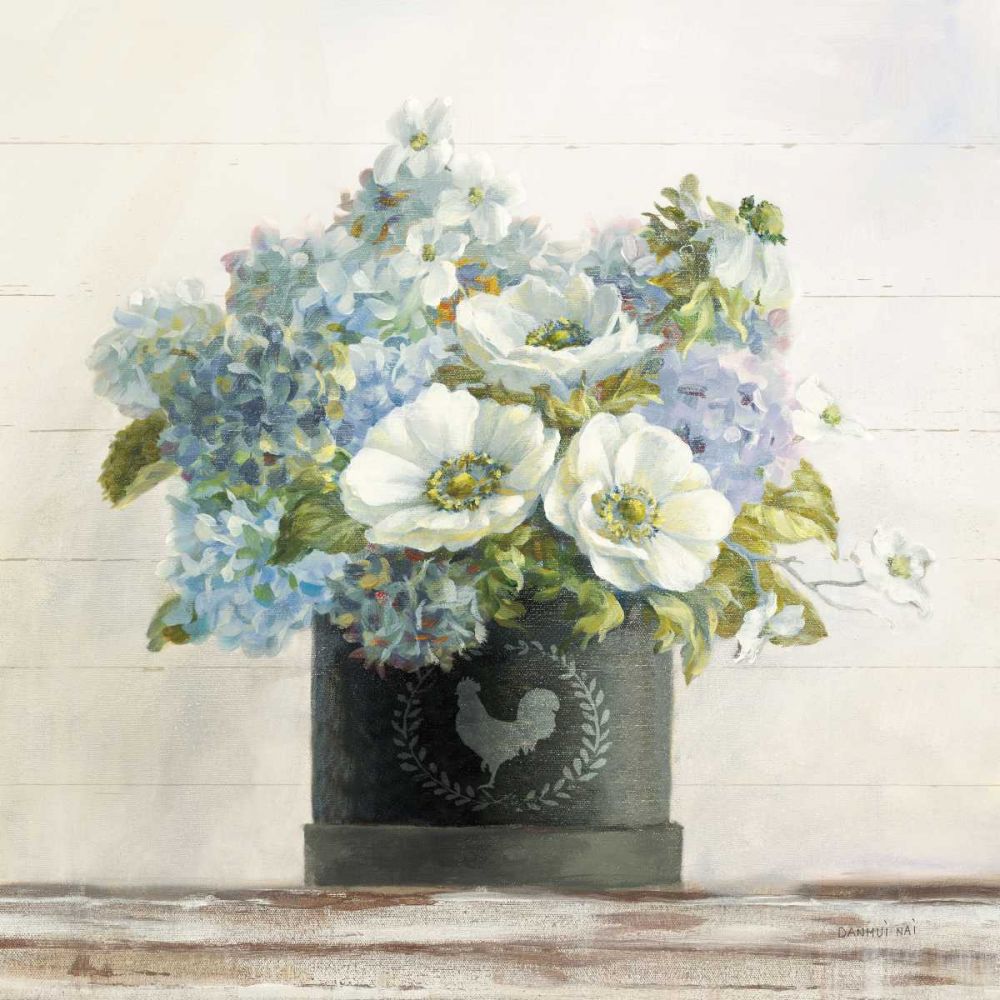 Anemones in Hatbox Shiplap art print by Danhui Nai for $57.95 CAD