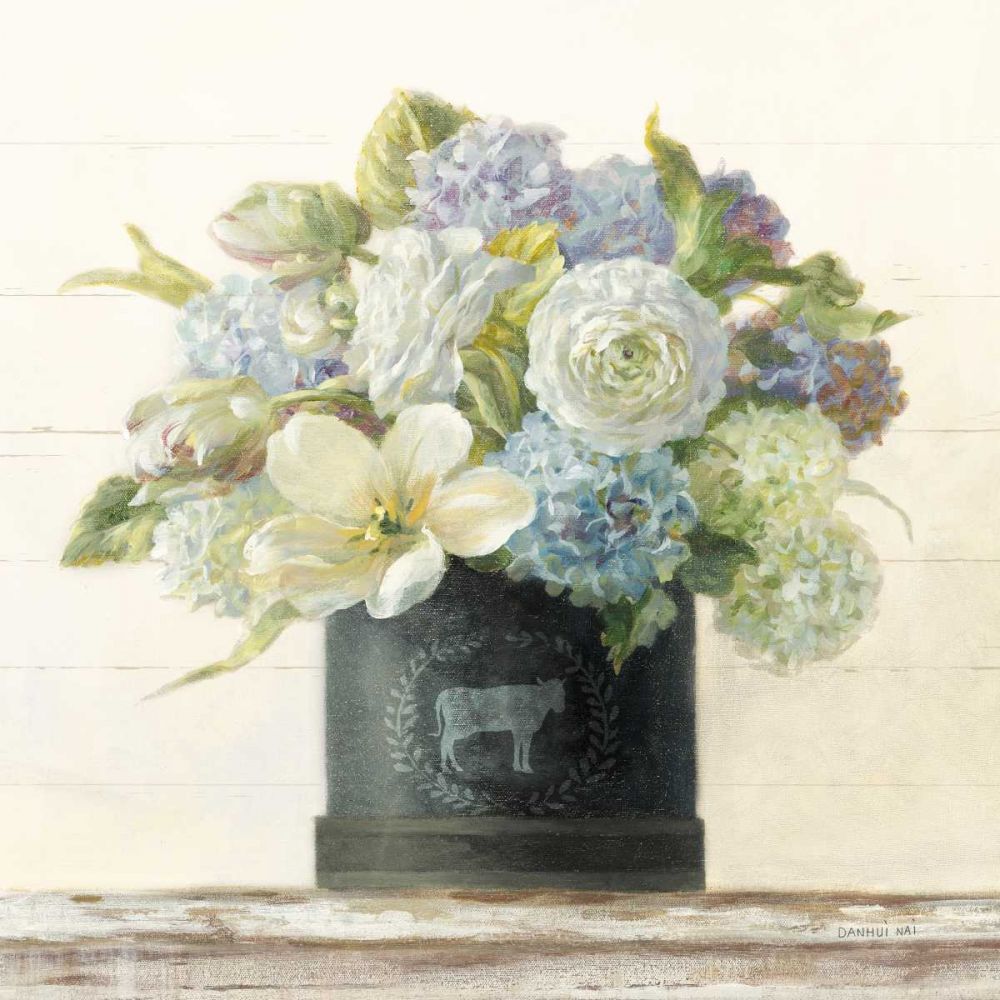 Tulips in Hatbox Shiplap art print by Danhui Nai for $57.95 CAD