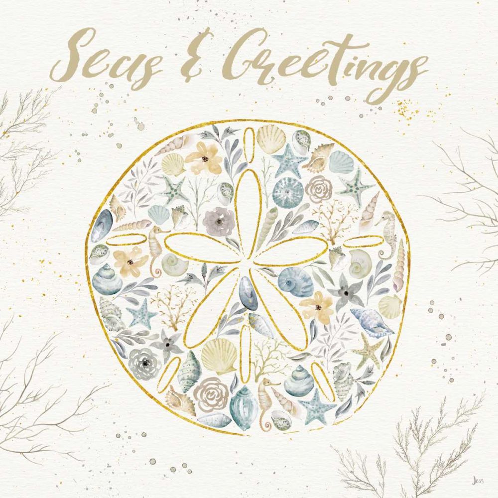 Seaside Blossoms IV Blue Greetings art print by Jess Aiken for $57.95 CAD