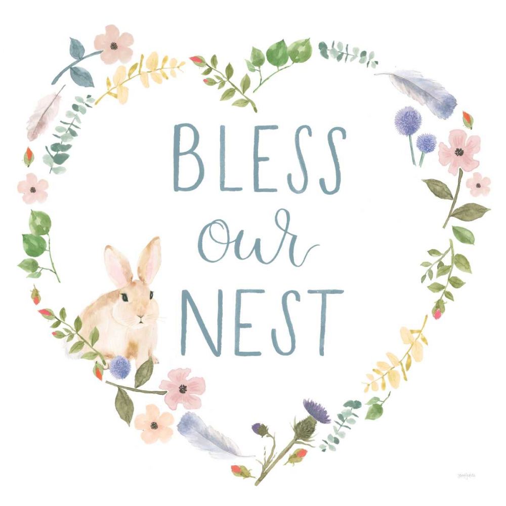 Spring Sentiments VII Bunny White art print by Jenaya Jackson for $57.95 CAD