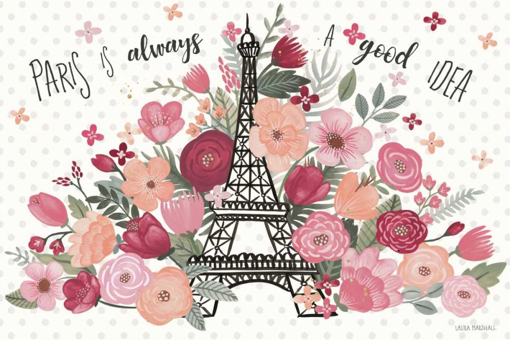 Paris is Blooming I art print by Laura Marshall for $57.95 CAD