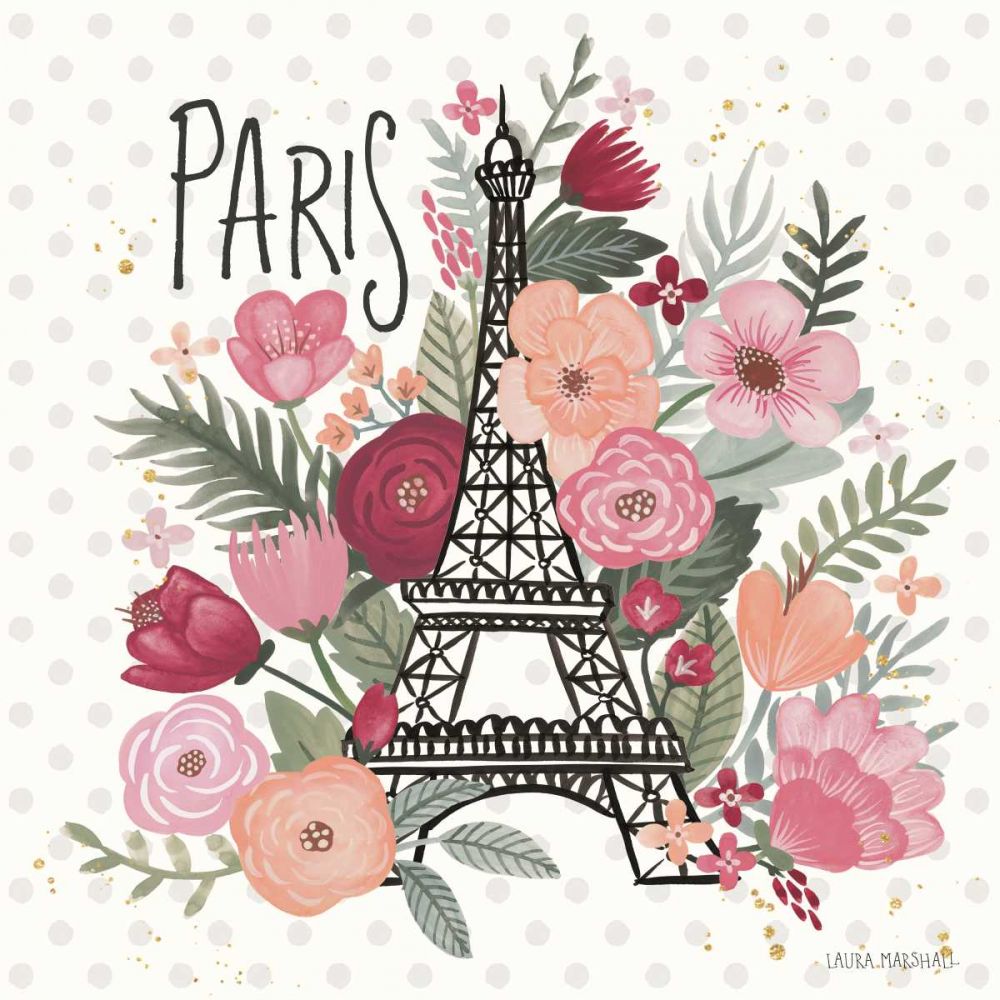 Paris is Blooming II art print by Laura Marshall for $57.95 CAD
