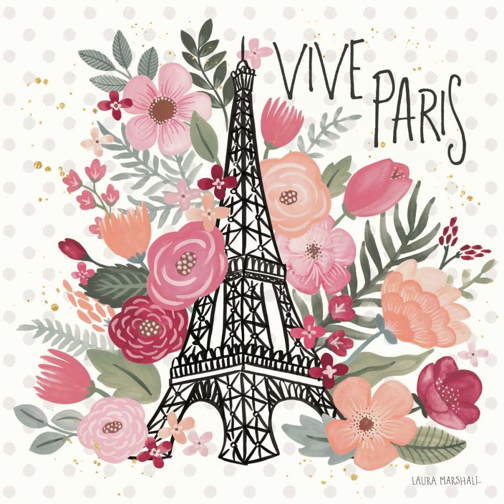 Paris is Blooming III art print by Laura Marshall for $57.95 CAD