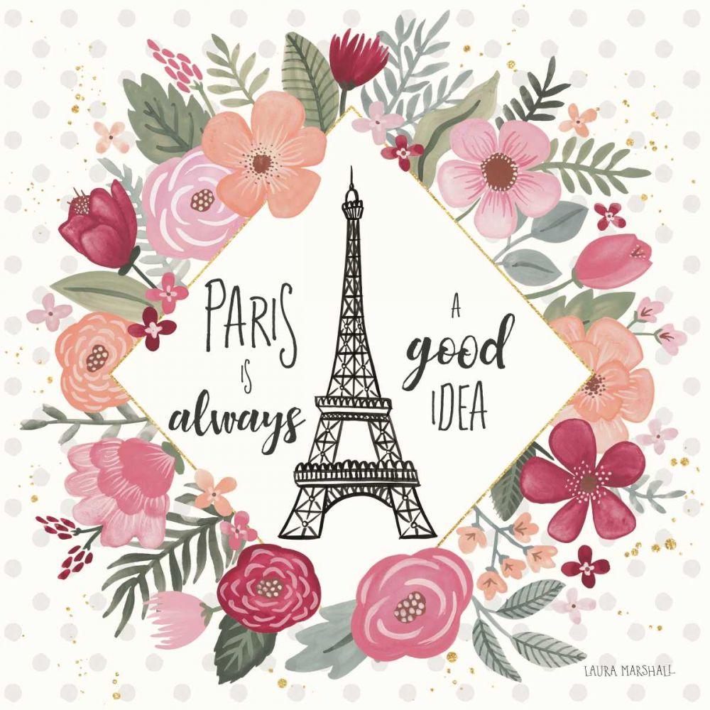 Paris is Blooming IV art print by Laura Marshall for $57.95 CAD