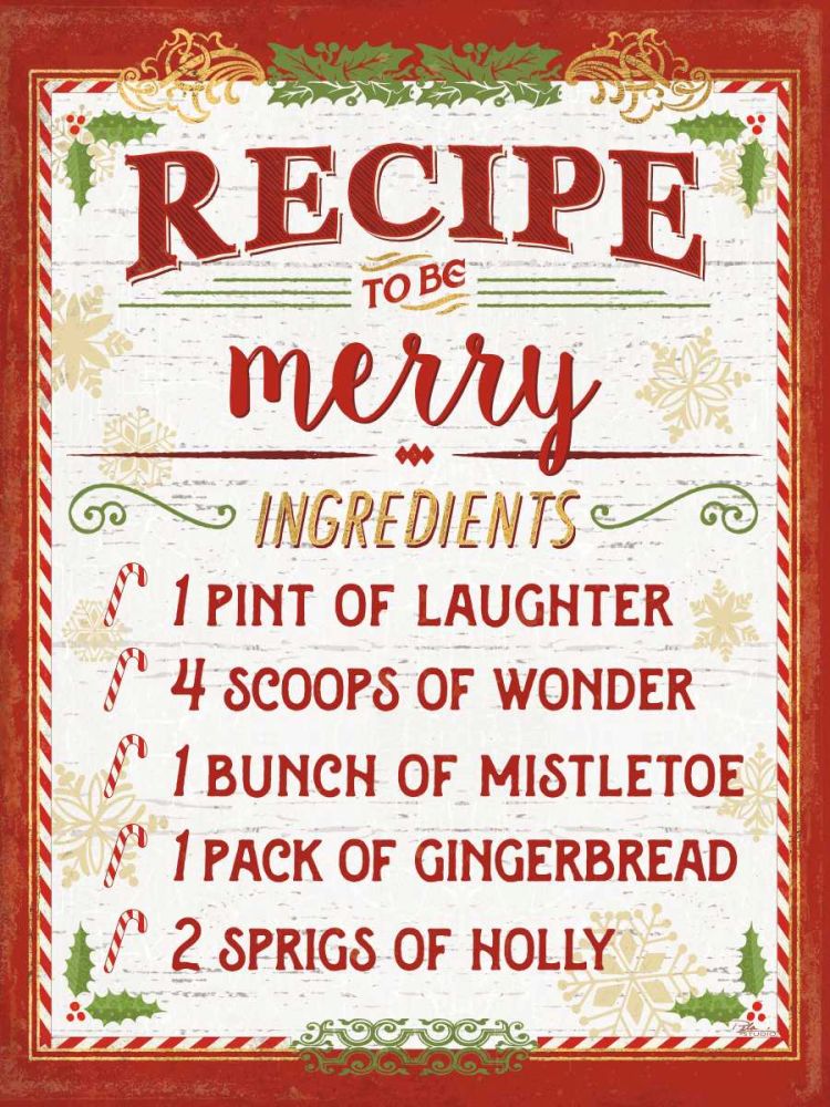 Holiday Recipe IV Script art print by Pela Studio for $57.95 CAD