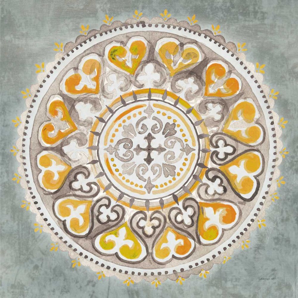 Mandala Delight III Yellow Grey art print by Danhui Nai for $57.95 CAD