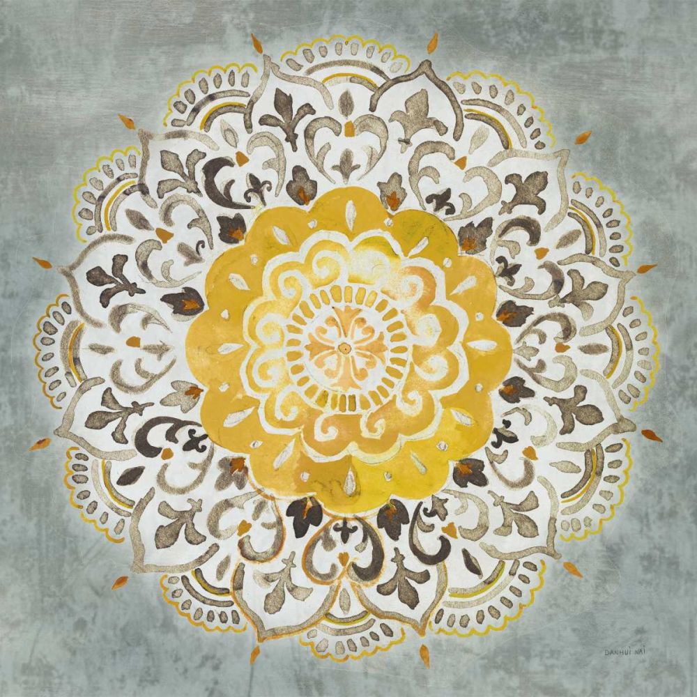 Mandala Delight IV Yellow Grey art print by Danhui Nai for $57.95 CAD