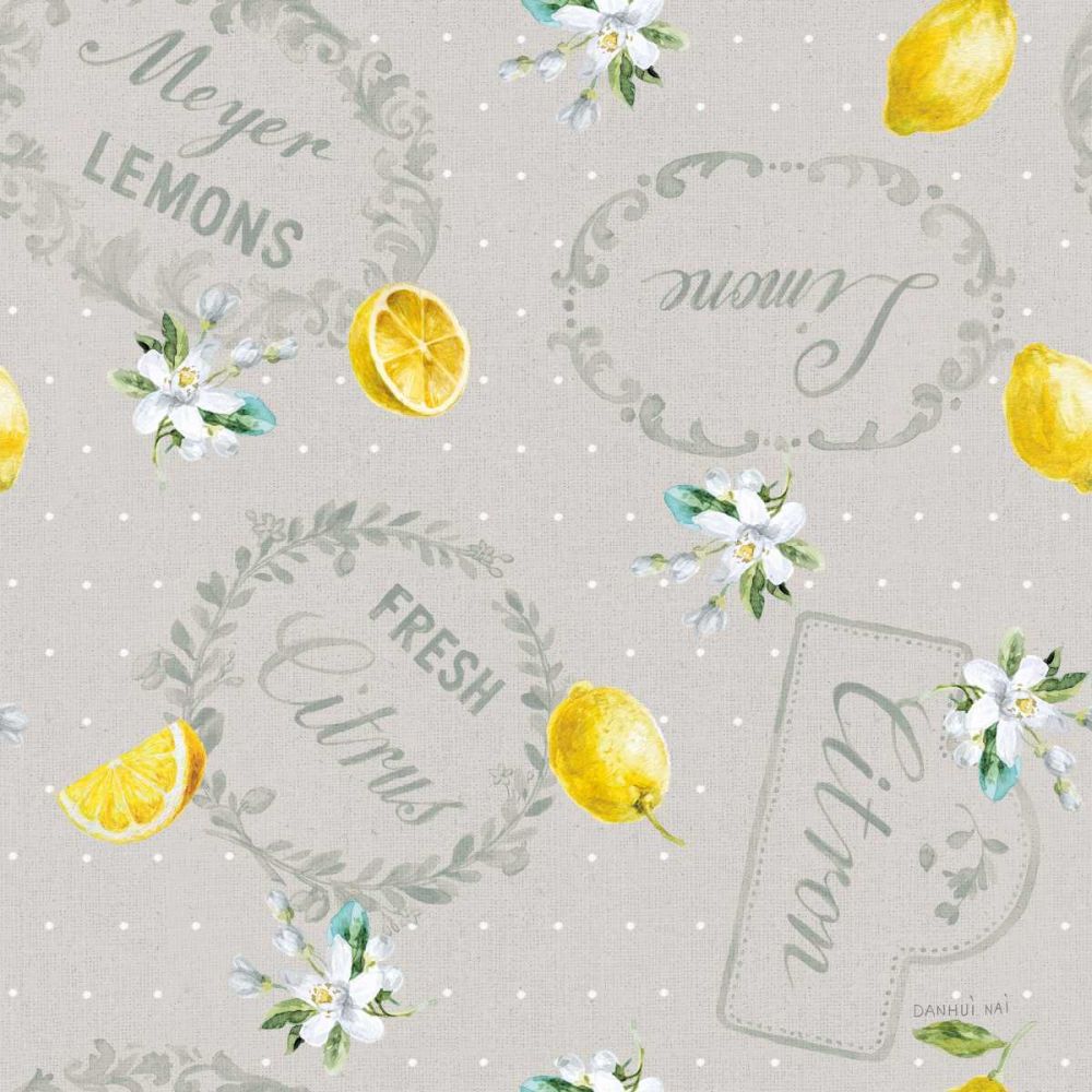 Floursack Lemon Pattern V art print by Danhui Nai for $57.95 CAD