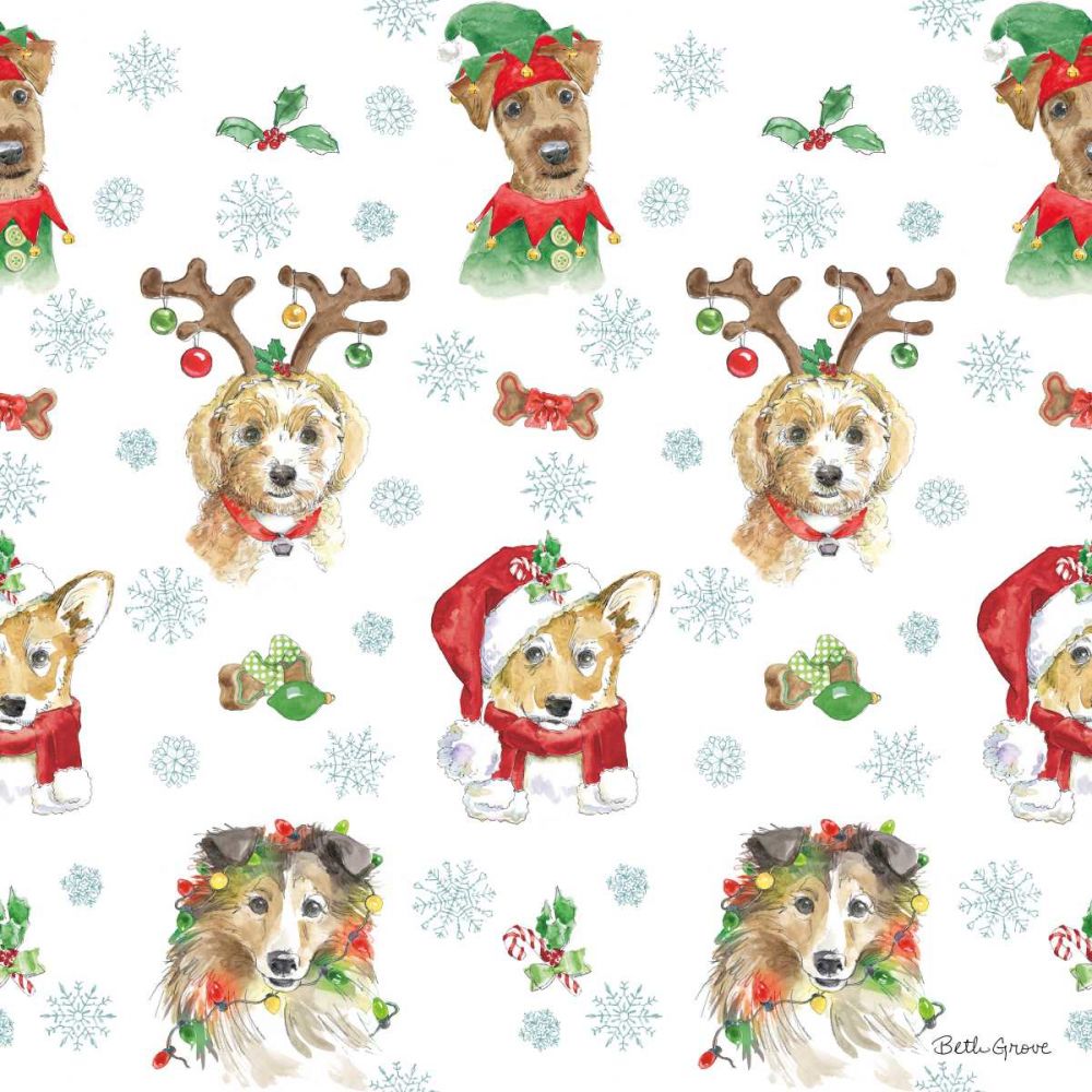 Holiday Paws Step 01A art print by Beth Grove for $57.95 CAD