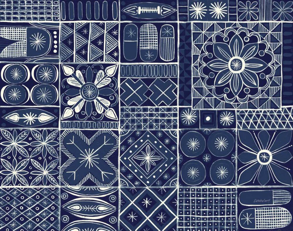 Adire VII Indigo art print by Kathrine Lovell for $57.95 CAD