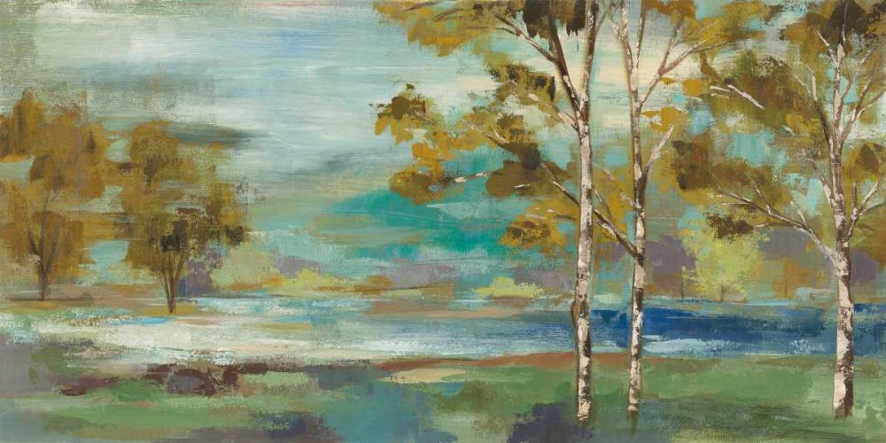 Aspens by the Lake Yellow art print by Silvia Vassileva for $57.95 CAD
