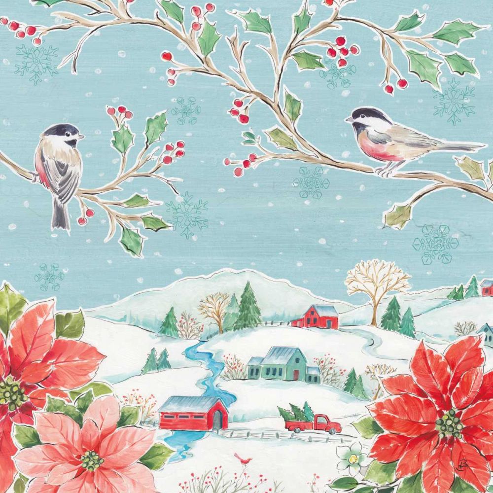 Country Poinsettias V art print by Daphne Brissonnet for $57.95 CAD