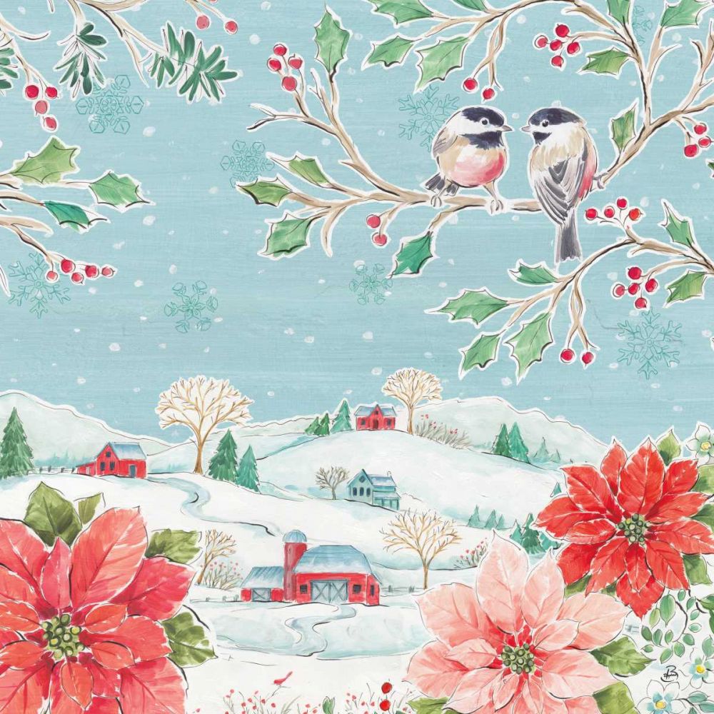 Country Poinsettias VI art print by Daphne Brissonnet for $57.95 CAD