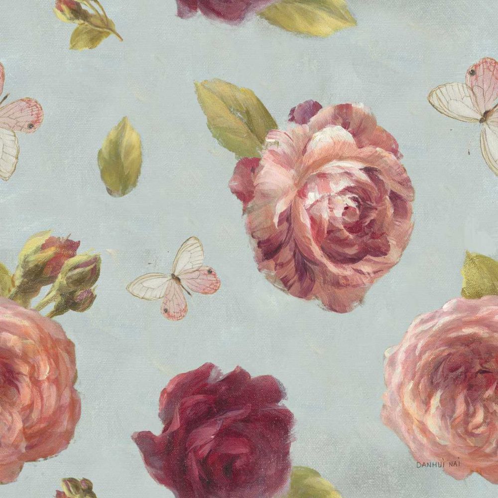 French Roses Pattern IA art print by Danhui Nai for $57.95 CAD