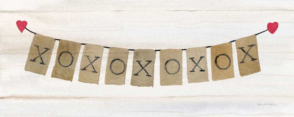 Rustic Valentine Banner I art print by Kathleen Parr McKenna for $57.95 CAD