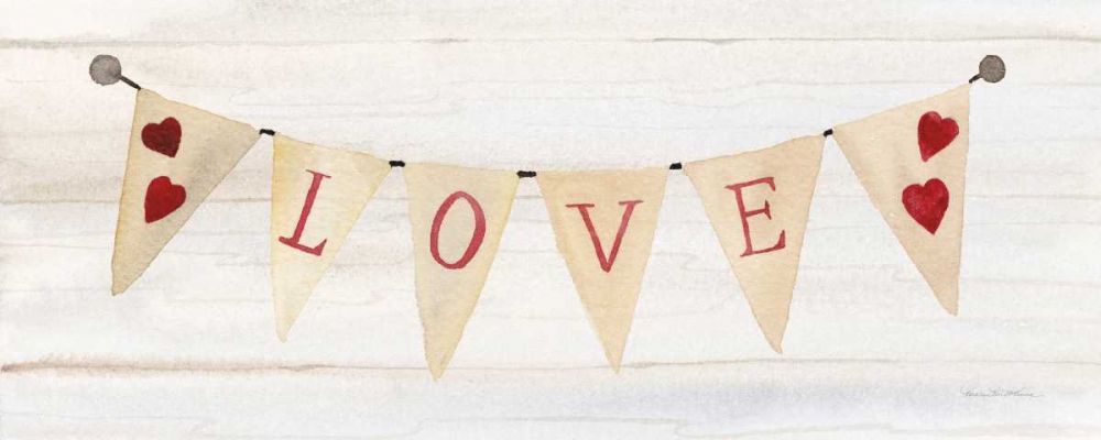 Rustic Valentine Banner II art print by Kathleen Parr McKenna for $57.95 CAD