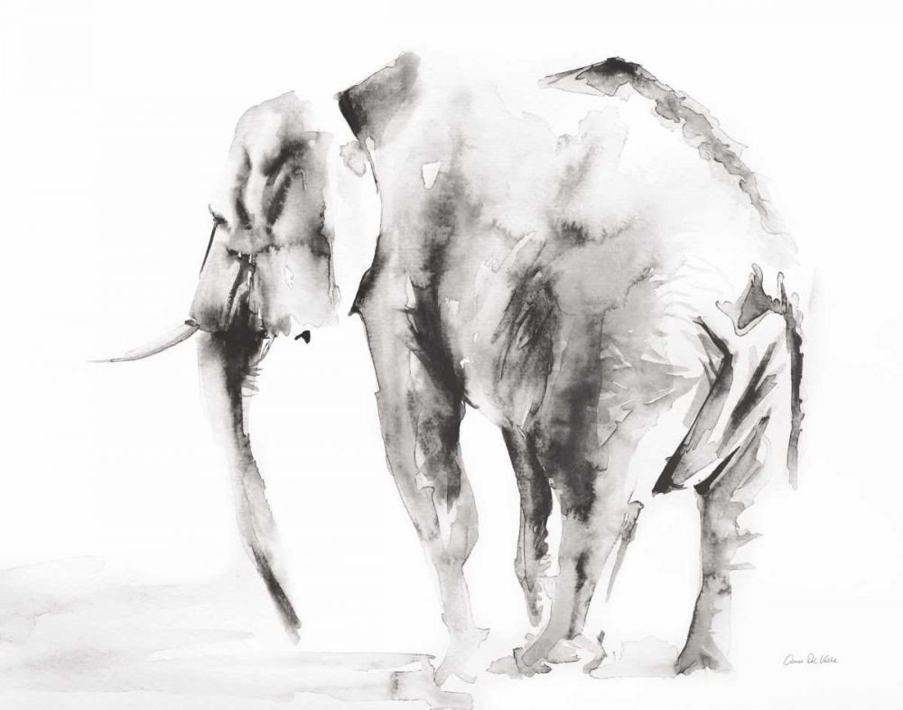 Lone Elephant Gray Crop art print by Aimee Del Valle for $57.95 CAD