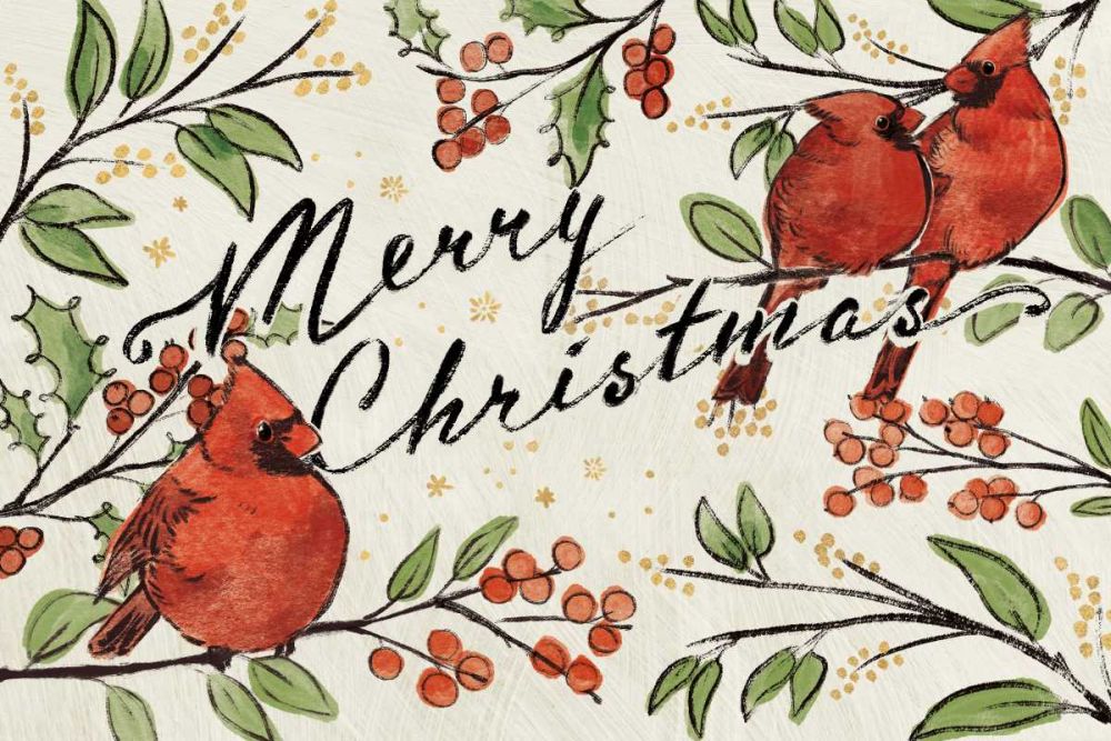 Christmas Lovebirds VIII art print by Janelle Penner for $57.95 CAD