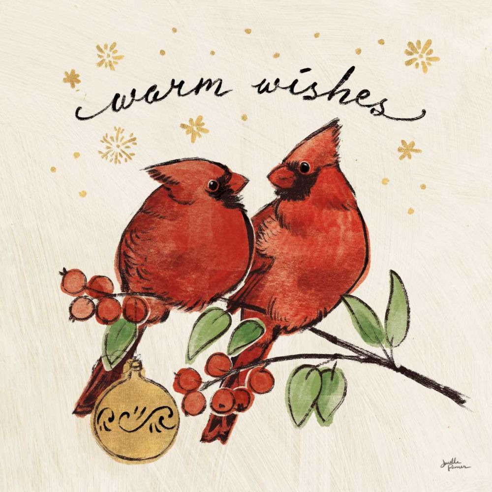 Christmas Lovebirds IX art print by Janelle Penner for $57.95 CAD