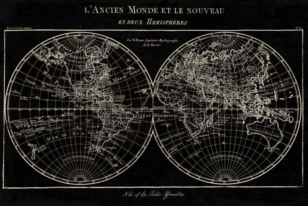 Map of the World Black art print by Sue Schlabach for $57.95 CAD