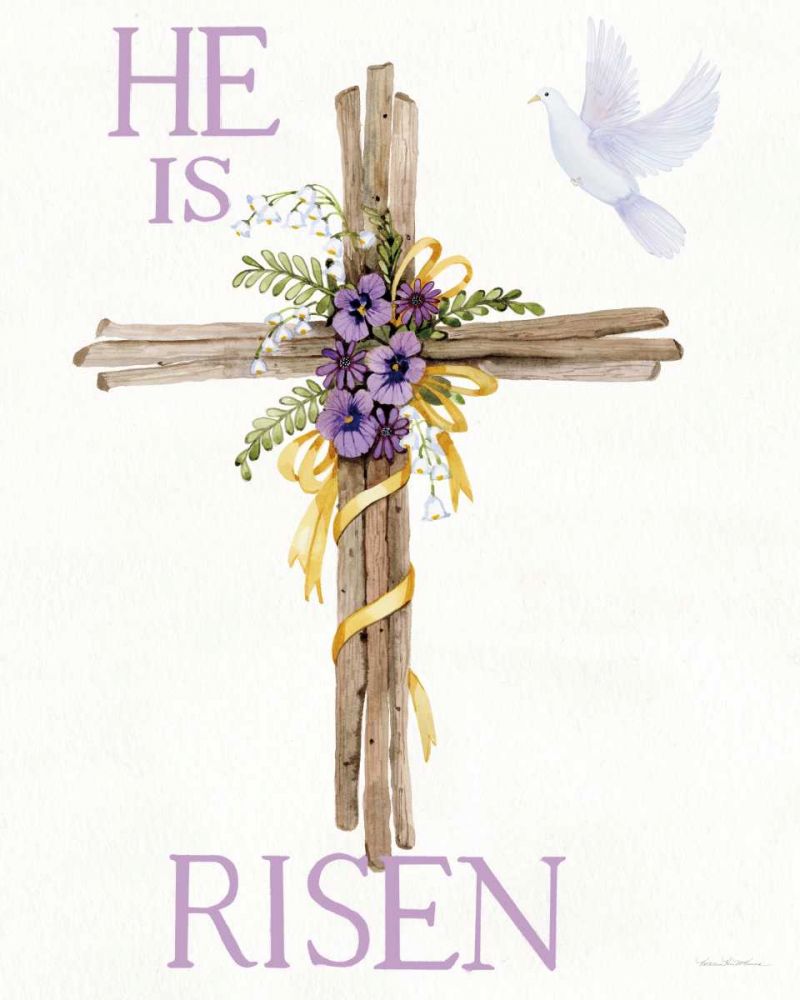 Easter Blessing Saying III with Cross art print by Kathleen Parr McKenna for $57.95 CAD