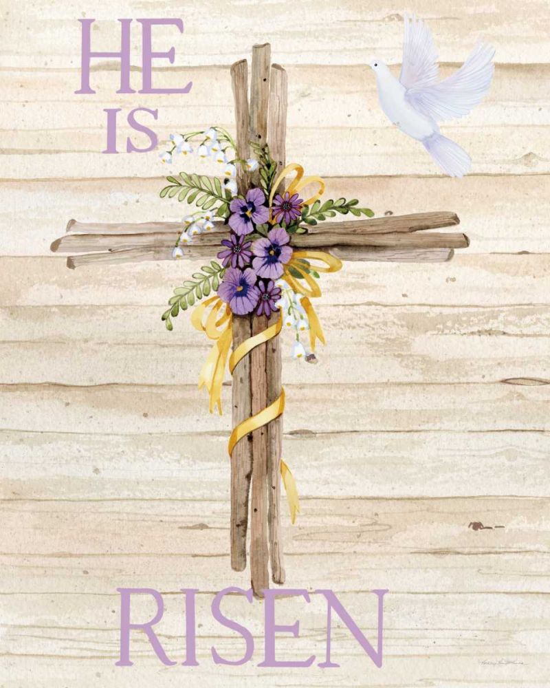 Easter Blessing Saying III with Cross v2 art print by Kathleen Parr McKenna for $57.95 CAD