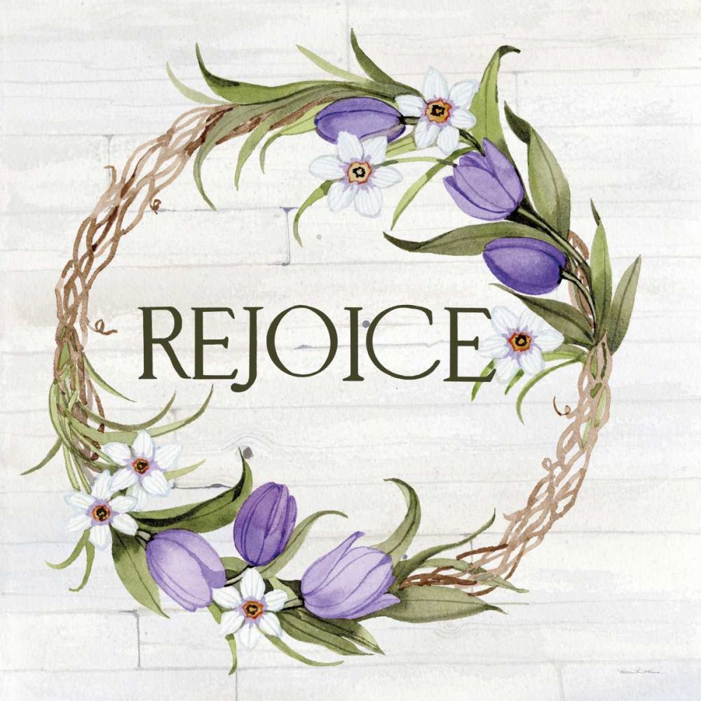 Wreath with Words I v2 art print by Kathleen Parr McKenna for $57.95 CAD