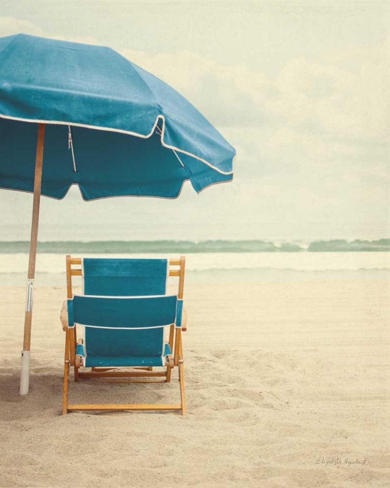 Under the Umbrella II - Bright Turquoise art print by Elizabeth Urquhart for $57.95 CAD
