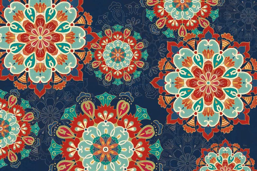 Folk Floral VIII Dark art print by Veronique Charron for $57.95 CAD