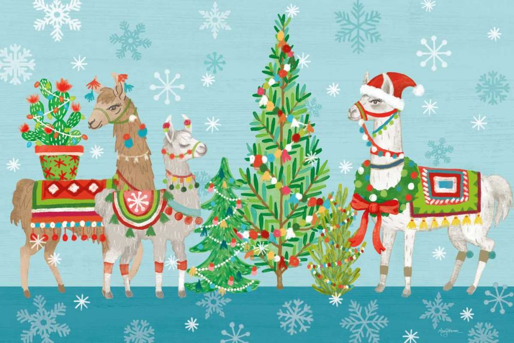 Lovely Llamas Christmas VIII art print by Mary Urban for $57.95 CAD